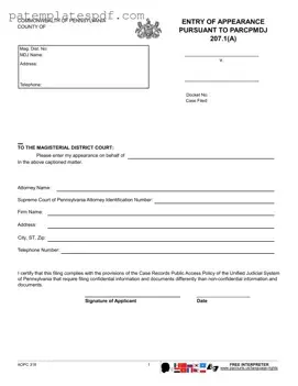 Magisterial Appearance Pennsylvania PDF Form