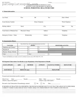 Pennsylvania Health PDF Form