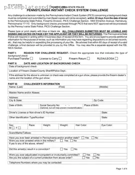 Pennsylvania Instant Check System PDF Form