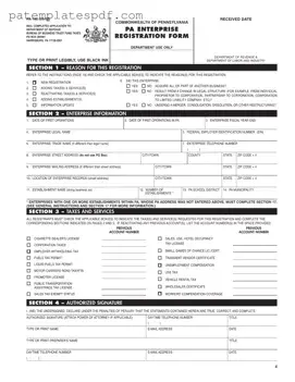 Pennsylvania Pa 100 PDF Form
